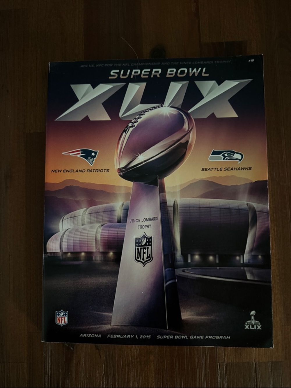 NFL Super Bowl XLIX Program Purple and Silver Cover